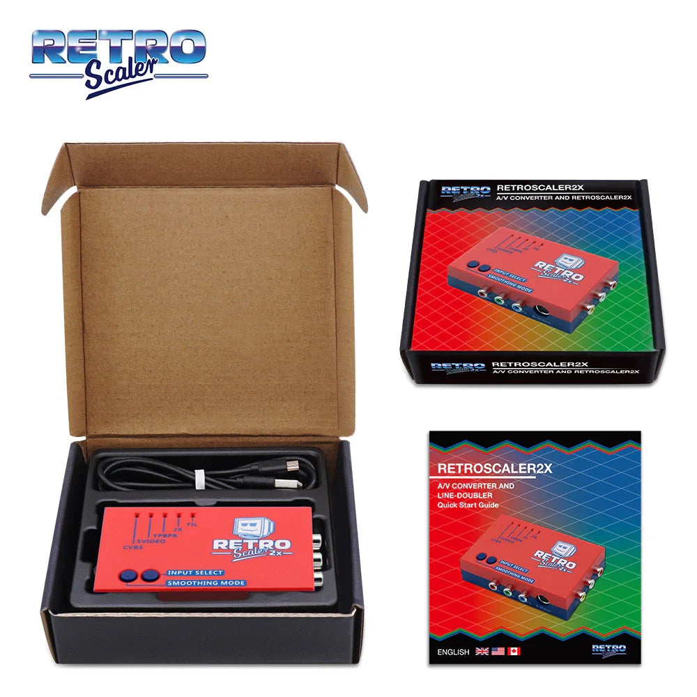RetroScaler2x A/V to HDMI® Converter and Line-doubler For Retro Game Consoles PS2 N64 NES Dreamcast Saturn MD1 MD2