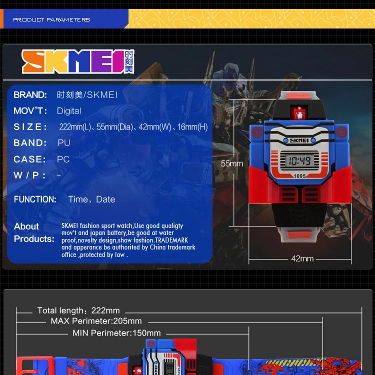 Reloj Transformer Robot - Juguete Retro Digital Infantil