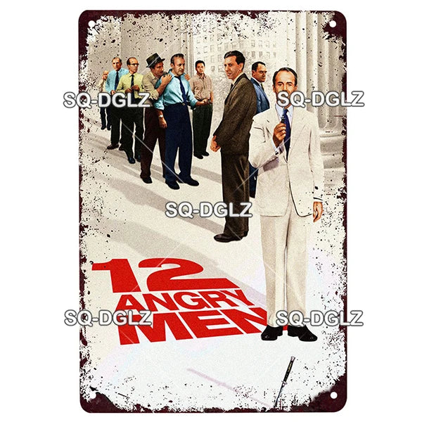 Letrero Metálico Vintage de Películas - Placa Decorativa Retro 20x30cm