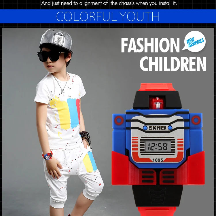 Reloj Transformer Robot - Juguete Retro Digital Infantil