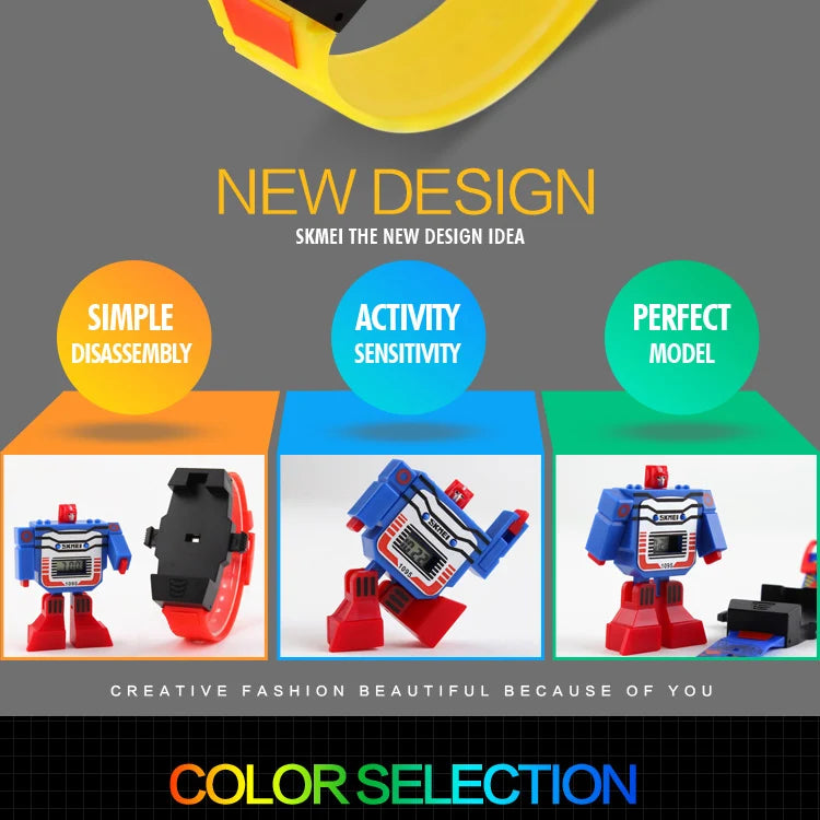 Reloj Transformer Robot - Juguete Retro Digital Infantil