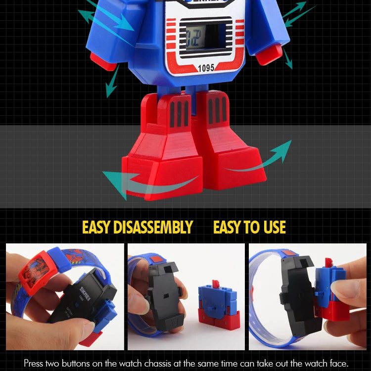 Reloj Transformer Robot - Juguete Retro Digital Infantil