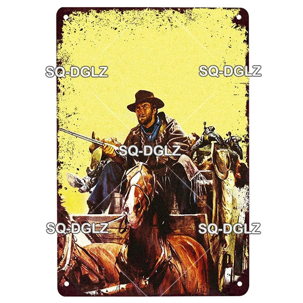 Letrero Metálico Vintage de Películas - Placa Decorativa Retro 20x30cm