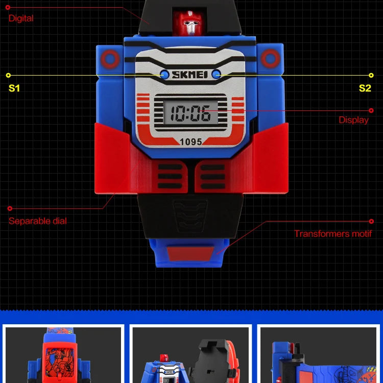 Reloj Transformer Robot - Juguete Retro Digital Infantil
