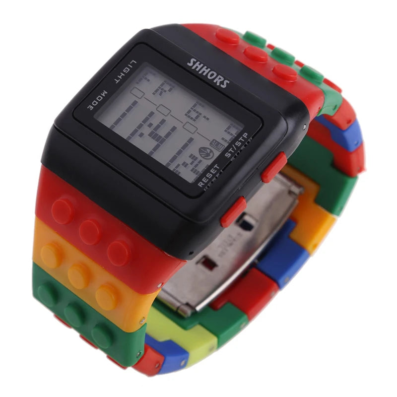 Reloj LED de Bloques - Estilo Constructor Retro Unisex