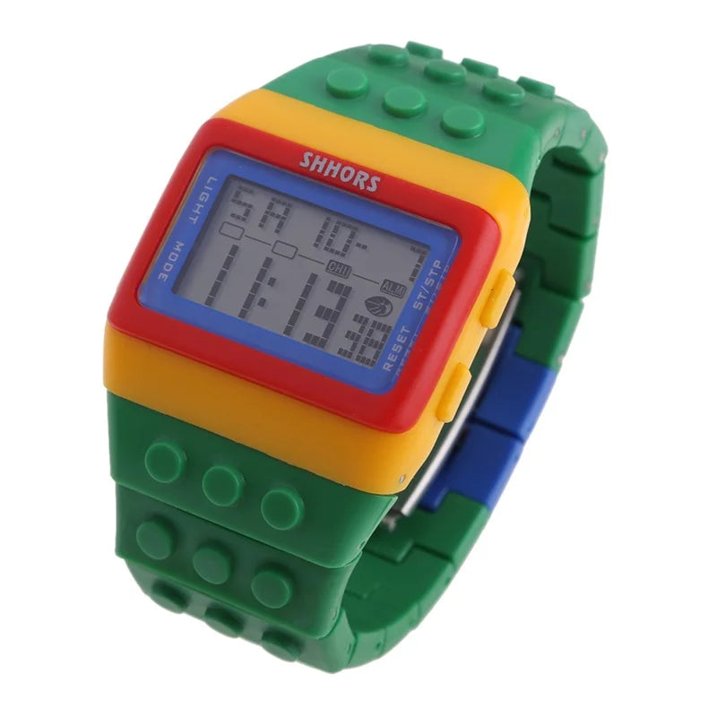 Reloj LED de Bloques - Estilo Constructor Retro Unisex
