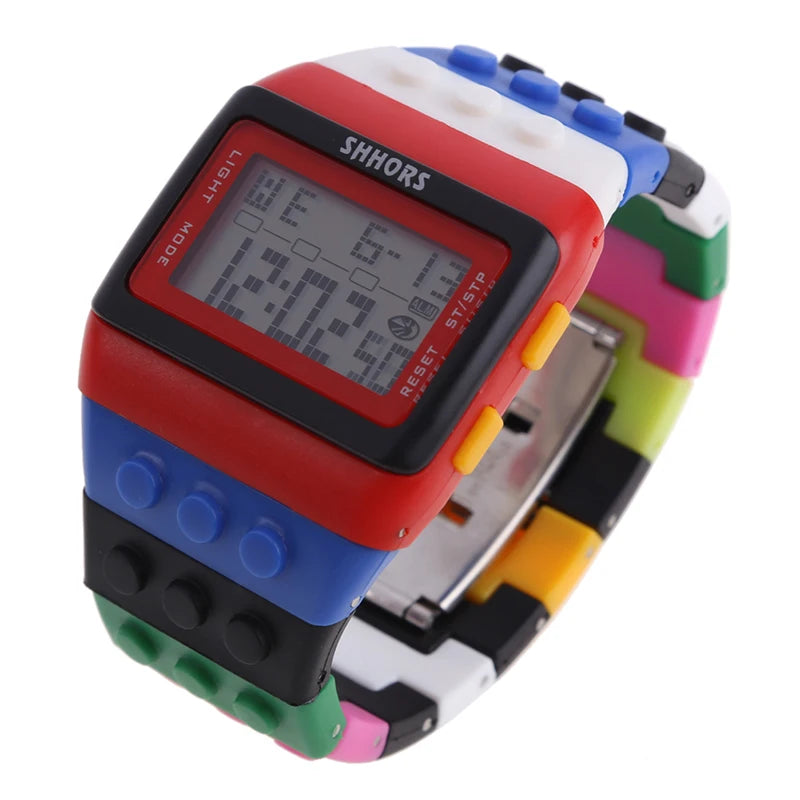 Reloj LED de Bloques - Estilo Constructor Retro Unisex