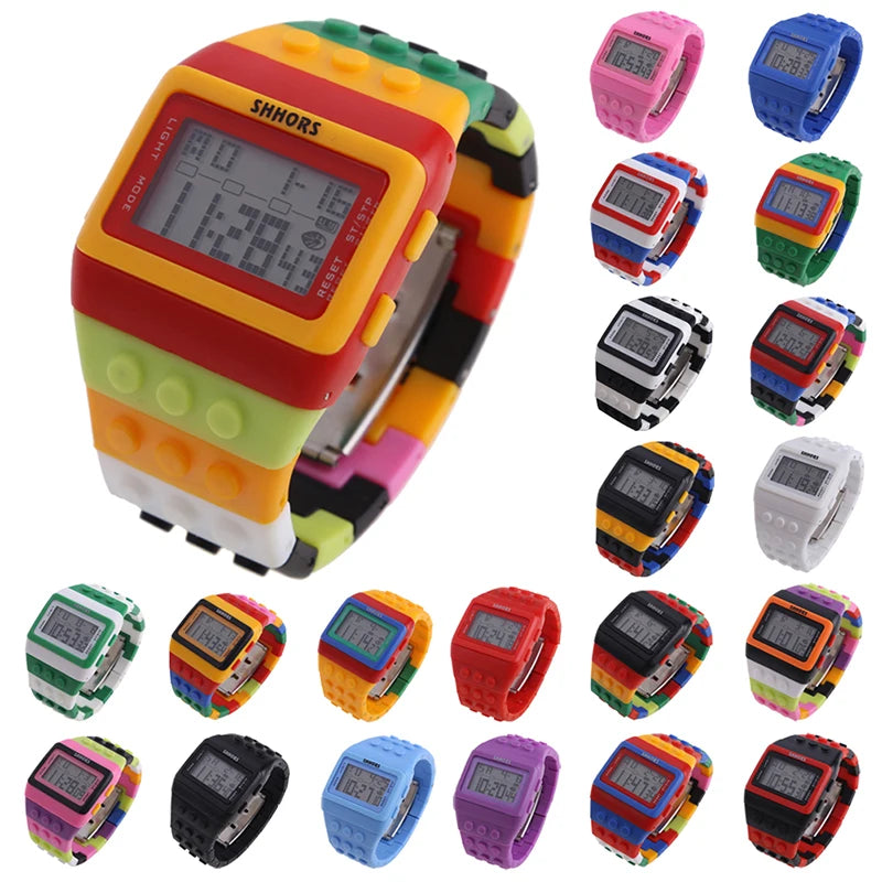 Reloj LED de Bloques - Estilo Constructor Retro Unisex