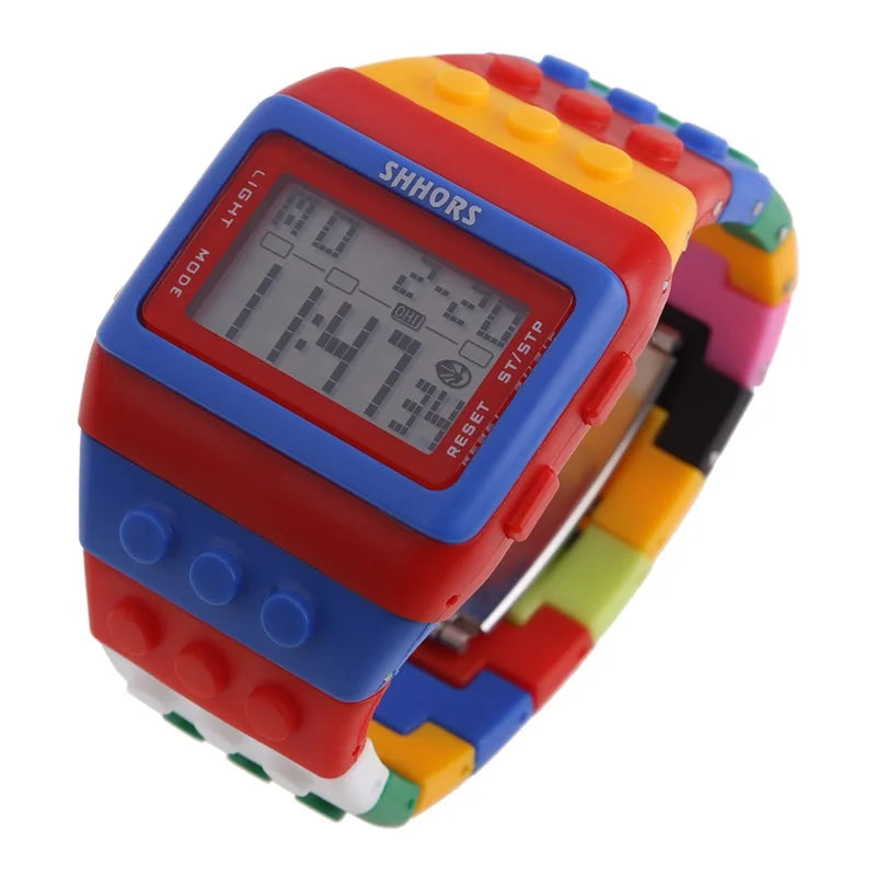 Reloj LED de Bloques - Estilo Constructor Retro Unisex