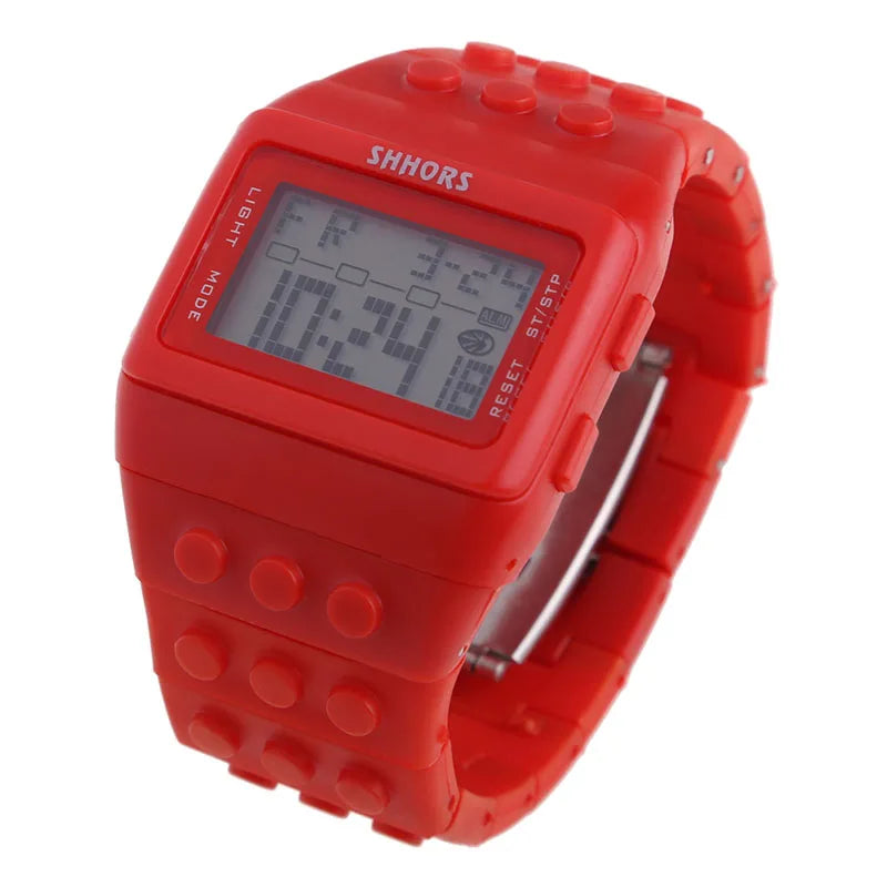Reloj LED de Bloques - Estilo Constructor Retro Unisex
