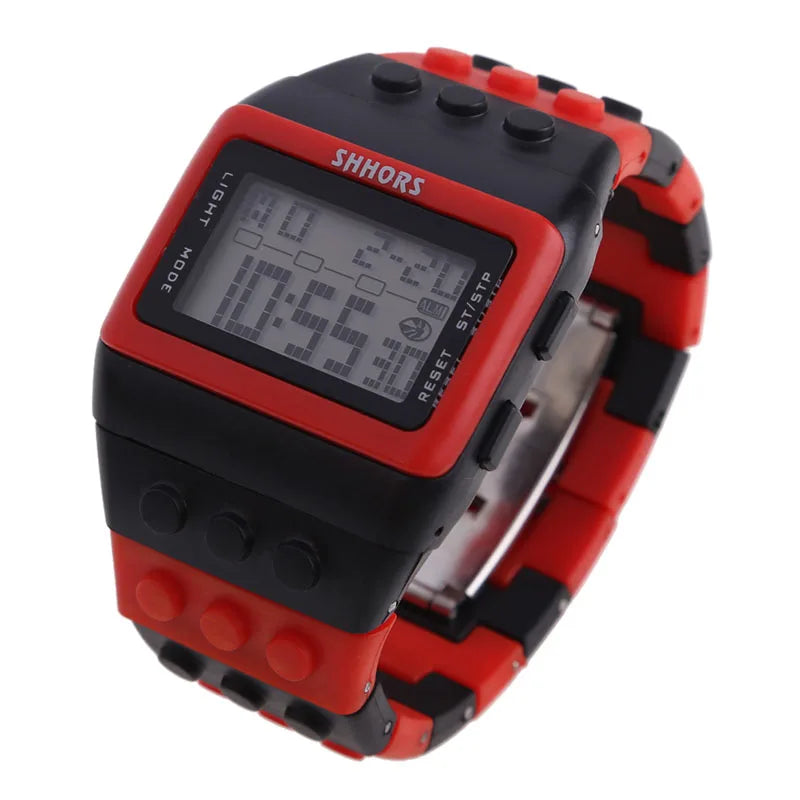 Reloj LED de Bloques - Estilo Constructor Retro Unisex