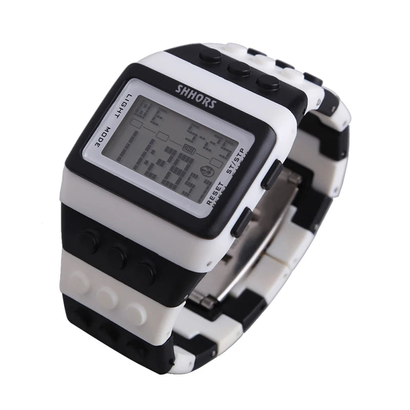 Reloj LED de Bloques - Estilo Constructor Retro Unisex