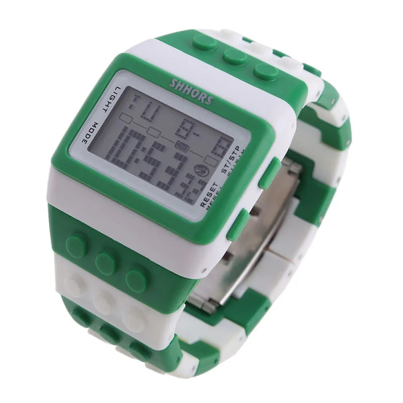 Reloj LED de Bloques - Estilo Constructor Retro Unisex