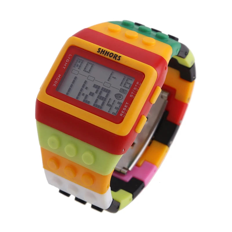 Reloj LED de Bloques - Estilo Constructor Retro Unisex