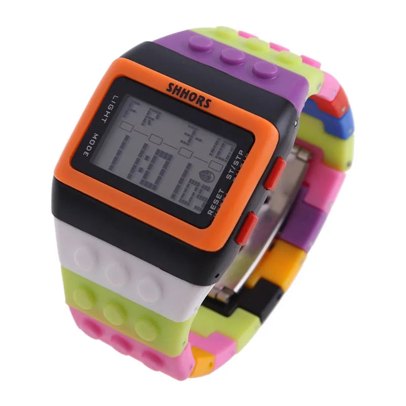 Reloj LED de Bloques - Estilo Constructor Retro Unisex