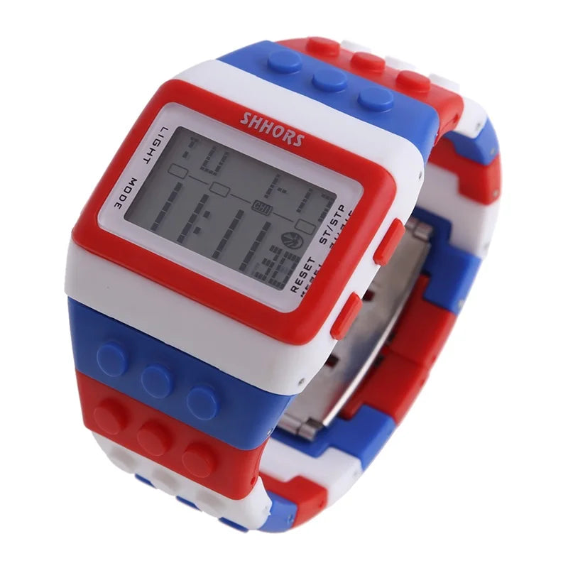Reloj LED de Bloques - Estilo Constructor Retro Unisex