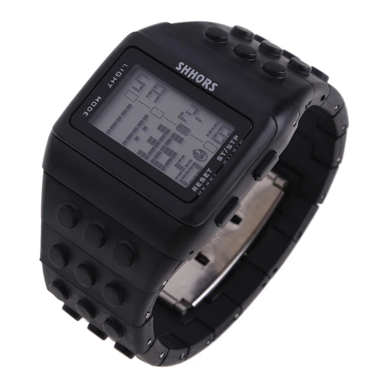 Reloj LED de Bloques - Estilo Constructor Retro Unisex