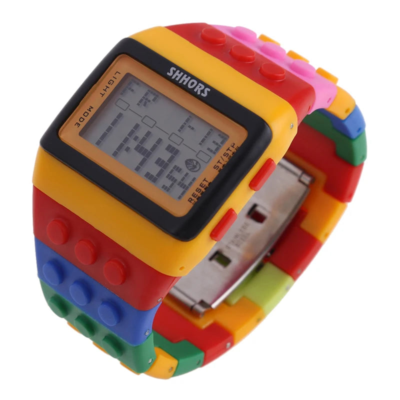 Reloj LED de Bloques - Estilo Constructor Retro Unisex