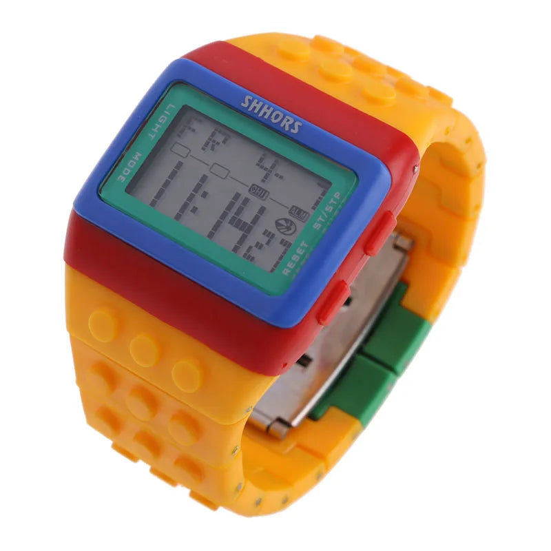 Reloj LED de Bloques - Estilo Constructor Retro Unisex
