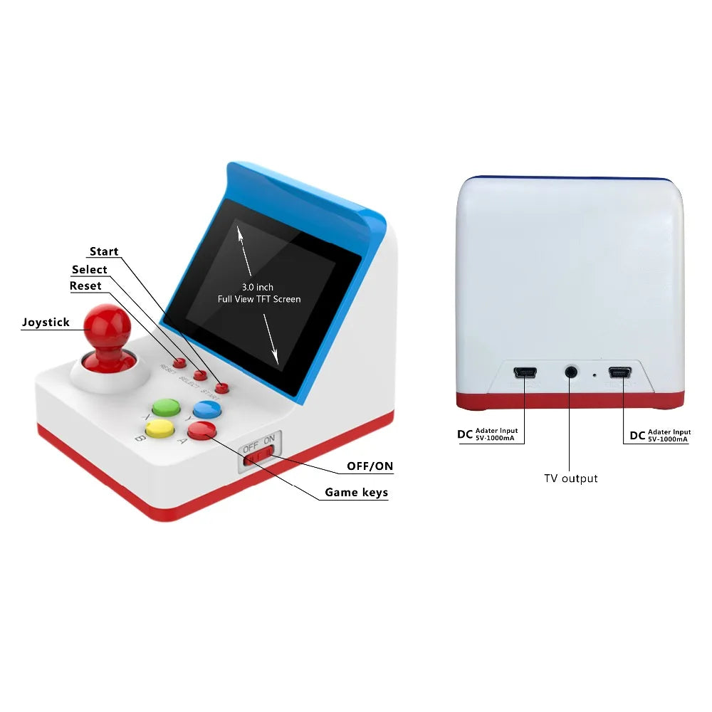 Mini Consola Arcade Retro POWKIDDY A6 - 360 Juegos Clásicos 8-Bit