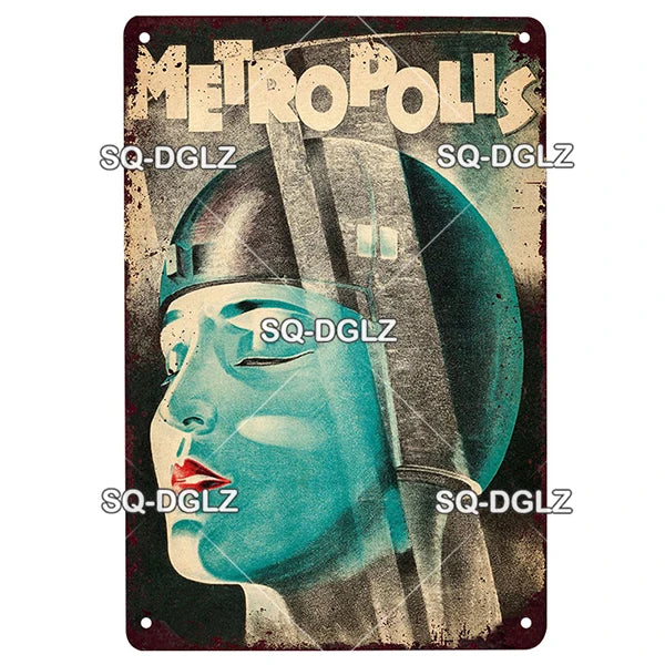 Letrero Metálico Vintage de Películas - Placa Decorativa Retro 20x30cm
