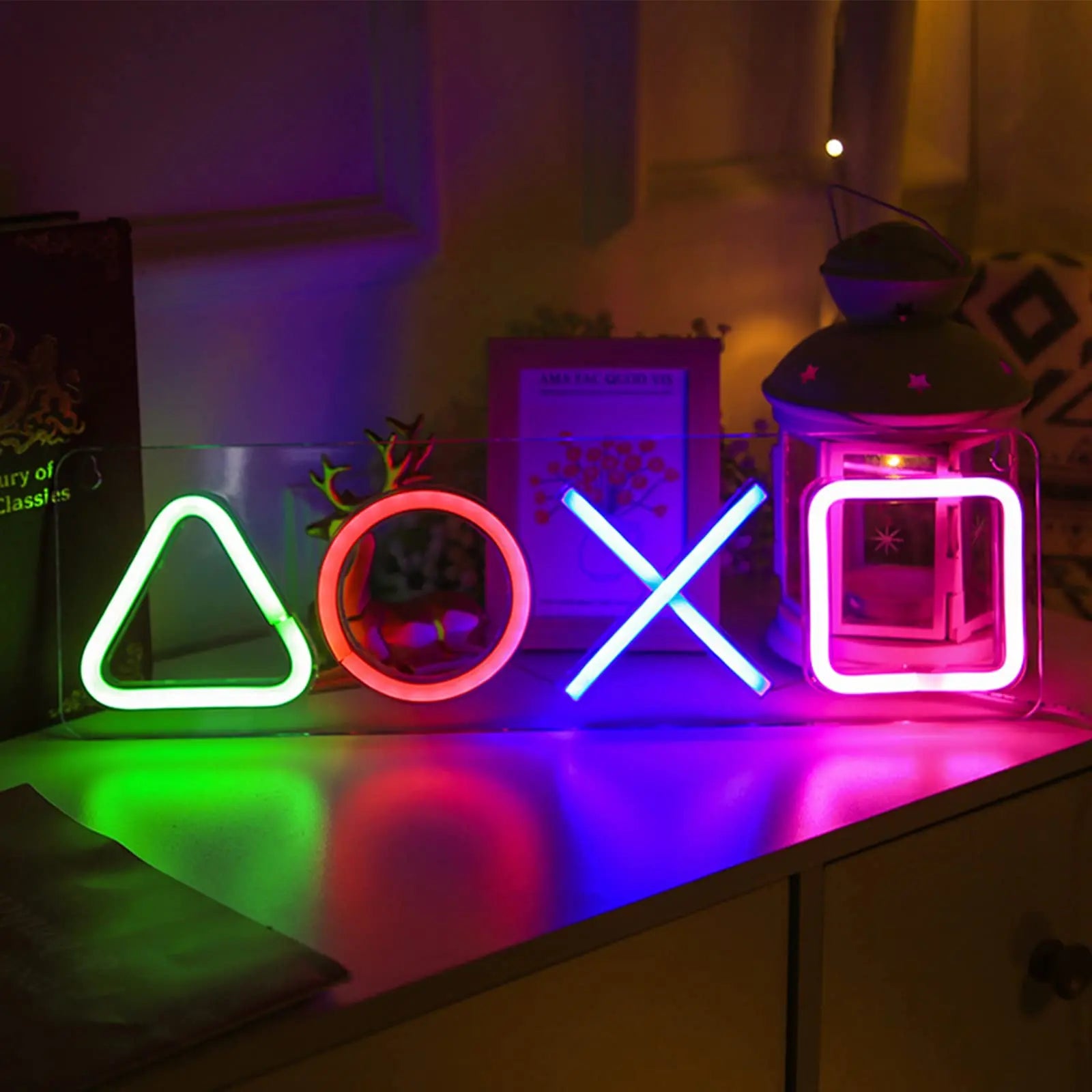 Letrero Neón Retro PS4 - Luz Decorativa Gamer
