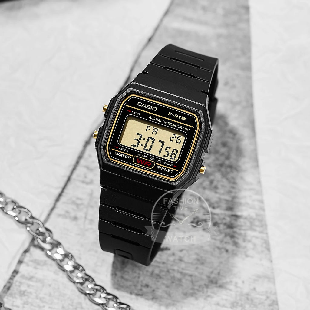 Reloj Casio F-91WG Retro Dorado - Clásico Digital Cuadrado