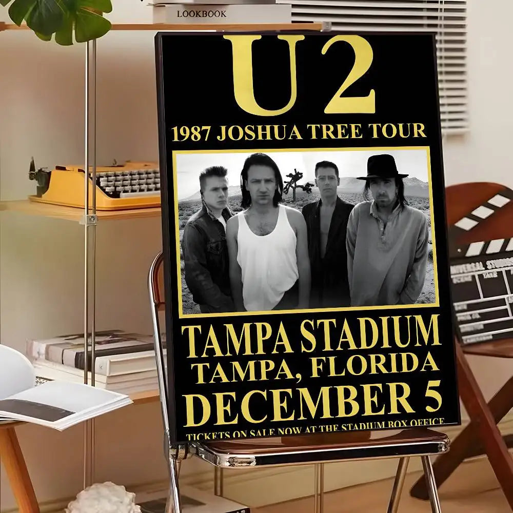 Póster Artístico U2 - Cuadro Canvas Rock Band Retro