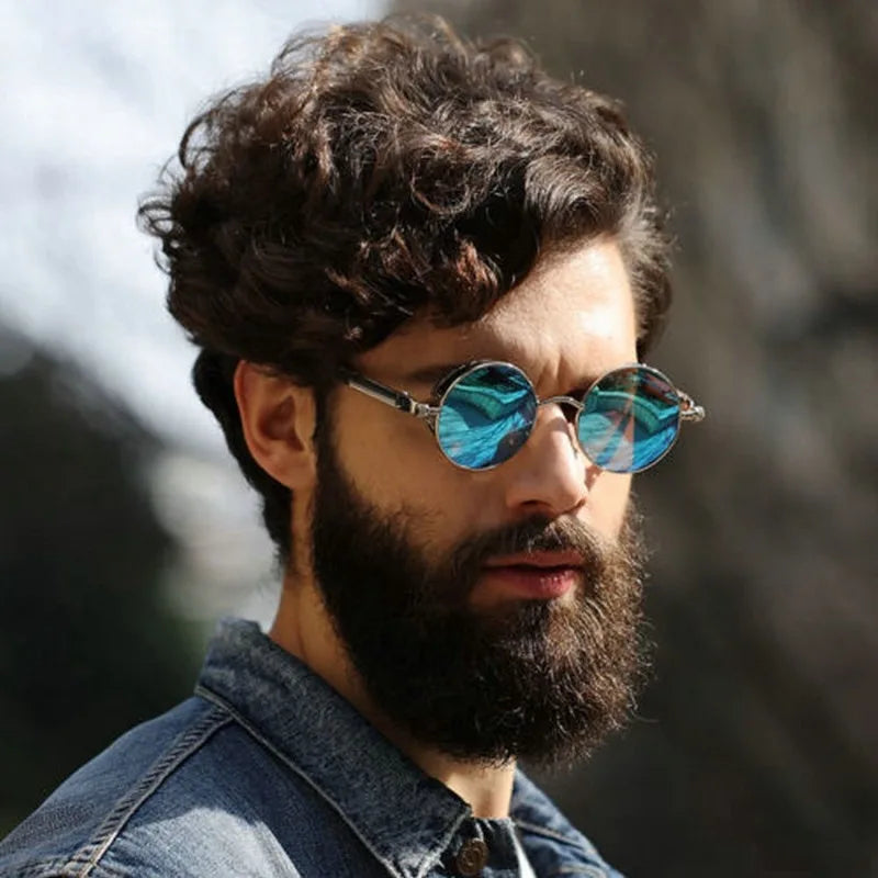 Gafas de Sol Steampunk Redondas Metal - Estilo Retro Industrial
