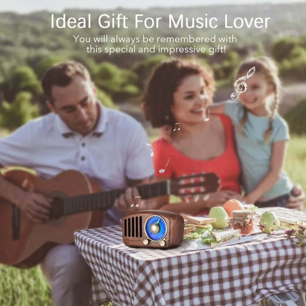 Radio Retro Bluetooth Speaker Walnut Wooden FM Radio With Old Fashioned Classic Style Support TF Card & MP3 Player Loud Volume