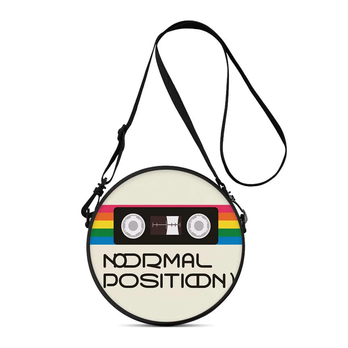 Bolso Redondo Retro Cassette - Bandolera Cruzada Vintage 2D