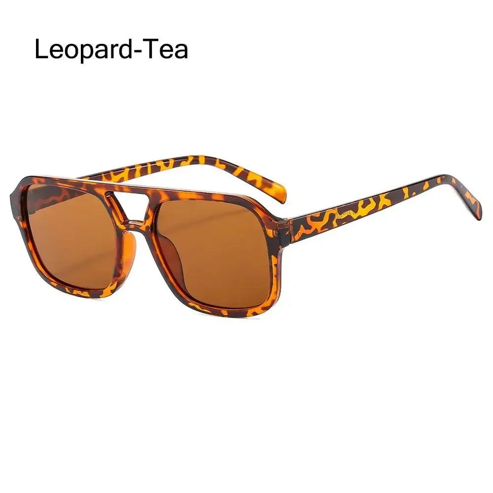 Gafas de Sol Cuadradas Aviador Retro 70s - Marco Grande Estilo Vintage