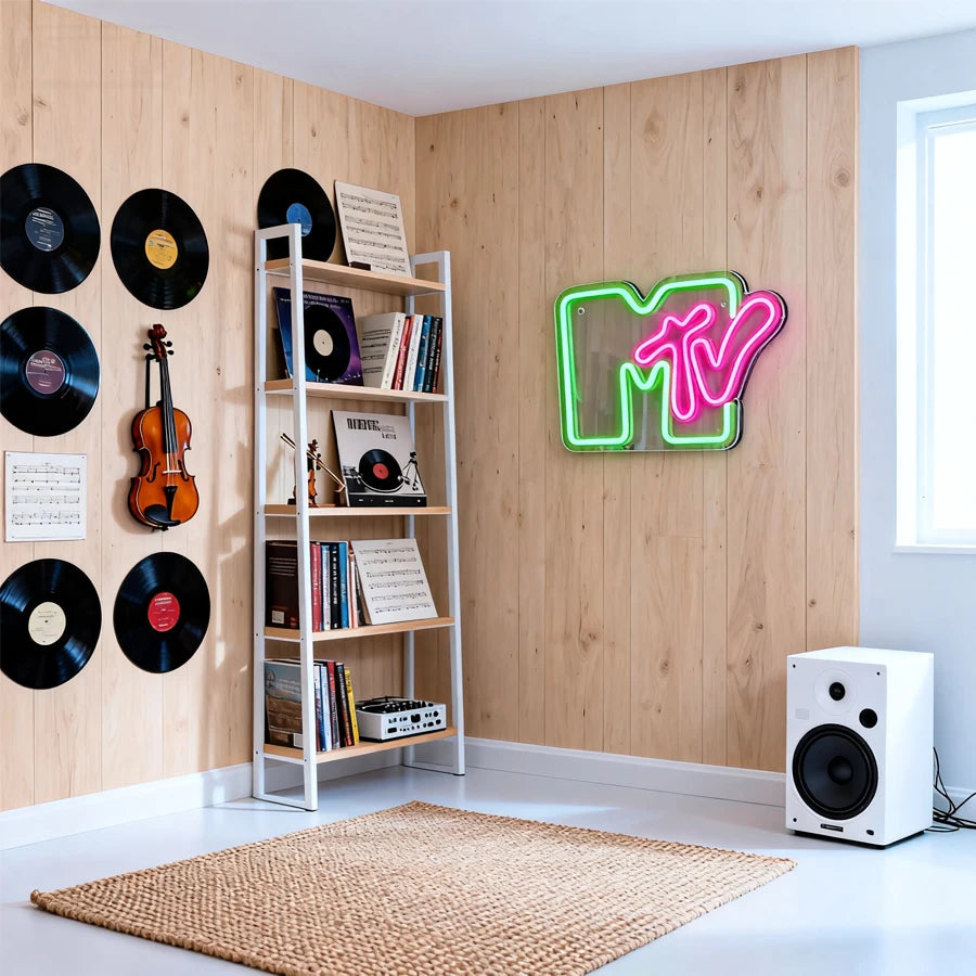 Letrero Neón LED Musical - Decoración Retro