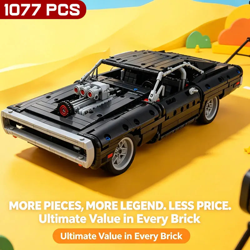 Auto de Carreras Tecnologico 1077 Piezas - Bloques MOC Retro