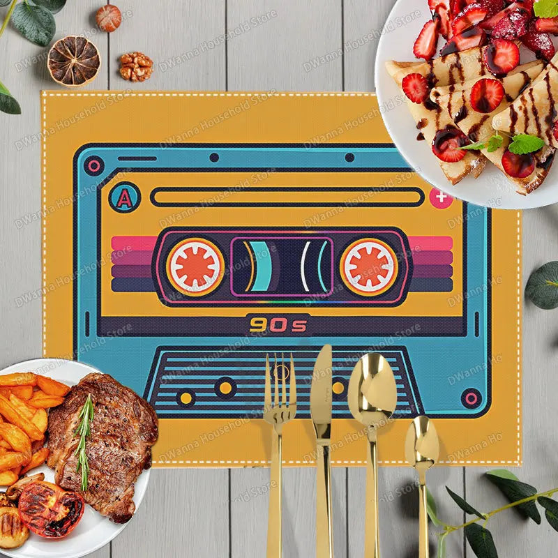 Individuales Retro Cassette - Mantel Decorativo Vintage