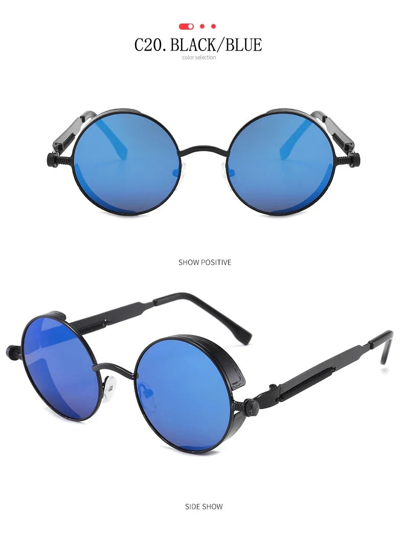 Gafas de Sol Steampunk Redondas Metal - Estilo Retro Industrial
