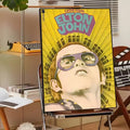 Póster Artístico Elton John - Cuadro Canvas Retro Música Pop