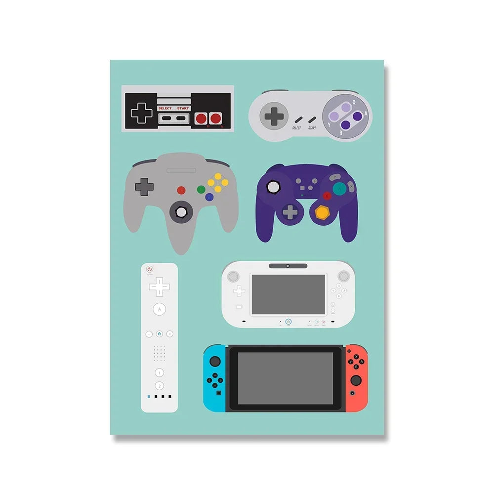 Cuadro Abstracto Control de Videojuegos - Arte Moderno Gamer