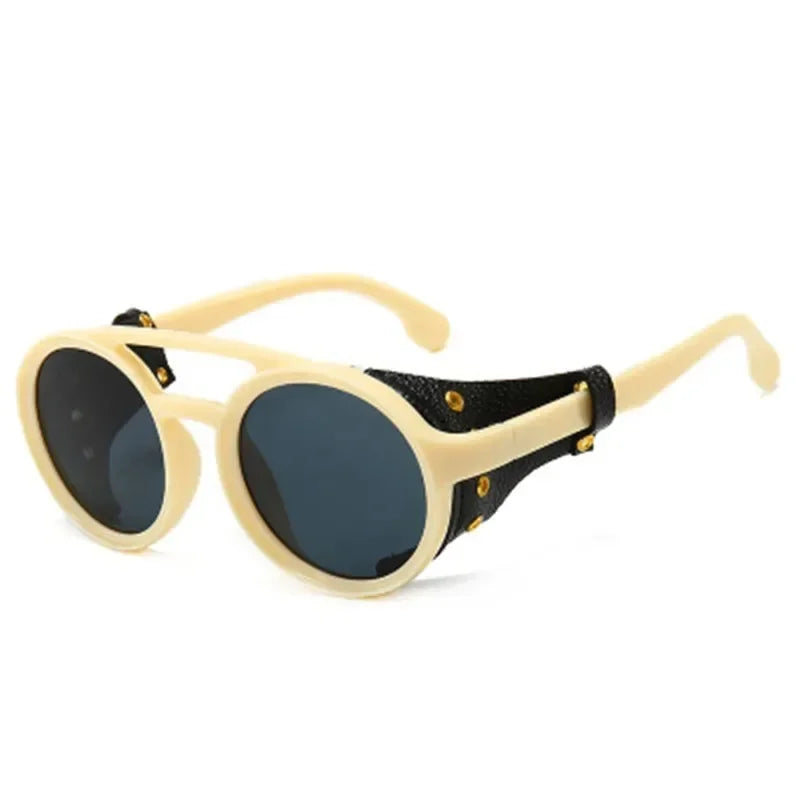 Gafas de Sol Steampunk con Protección Lateral Cuero - UV400 Retro