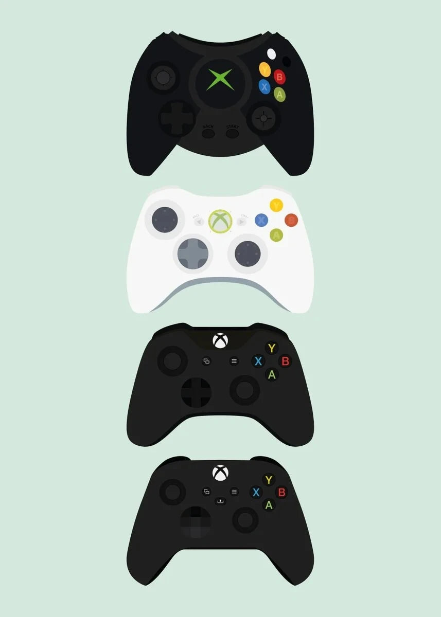 Póster Controles de Videojuegos Retro - Cuadro Decorativo Gamer