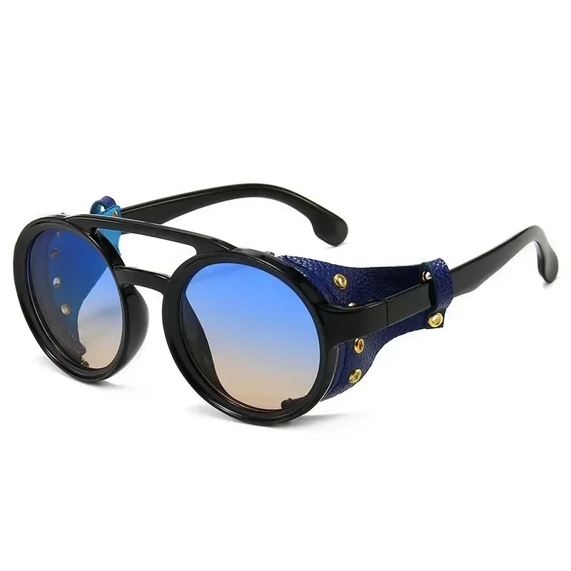 Gafas de Sol Steampunk con Protección Lateral Cuero - UV400 Retro