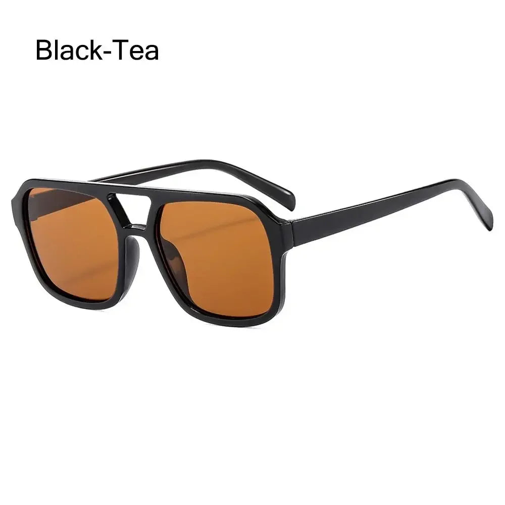 Gafas de Sol Cuadradas Aviador Retro 70s - Marco Grande Estilo Vintage