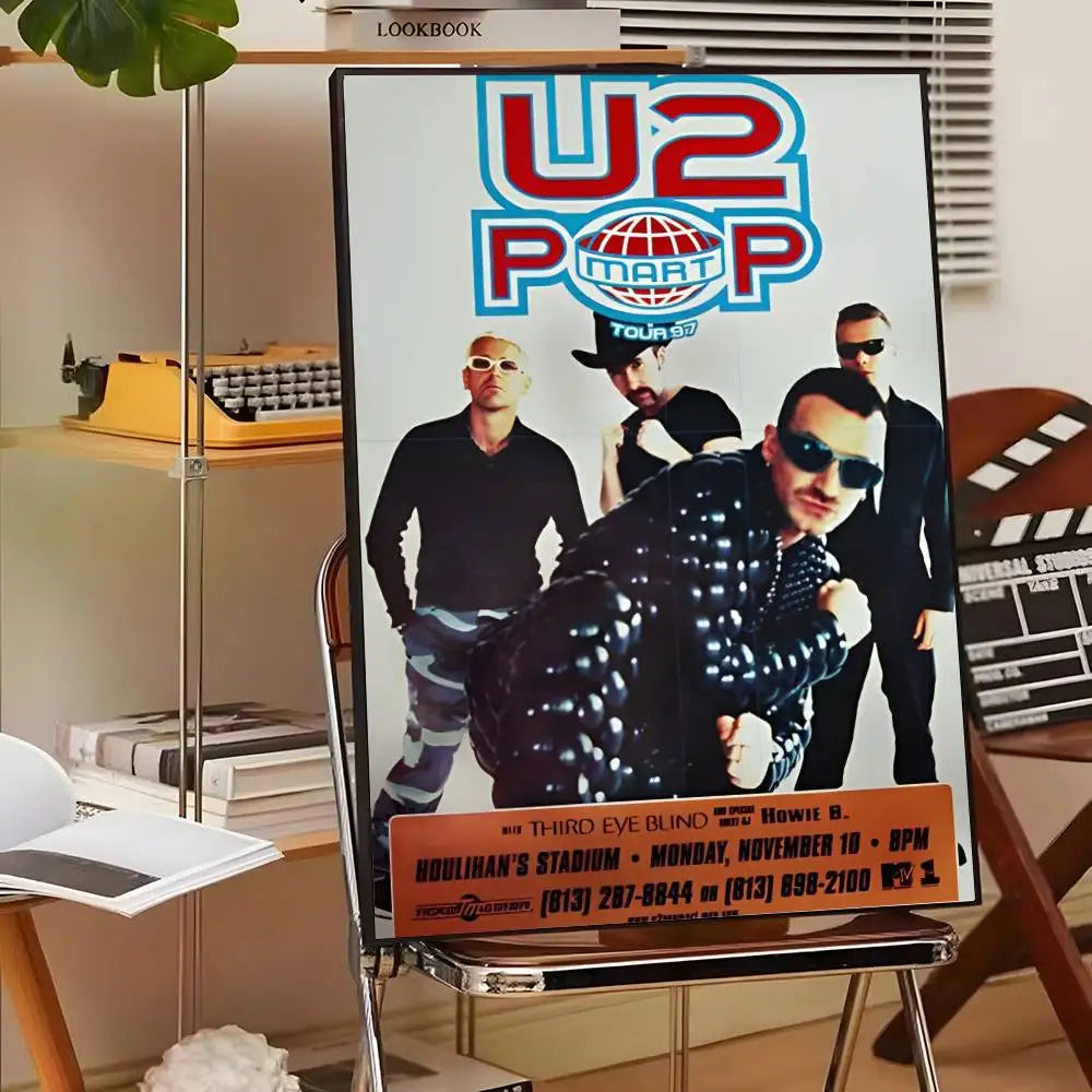 Póster Artístico U2 - Cuadro Canvas Rock Band Retro