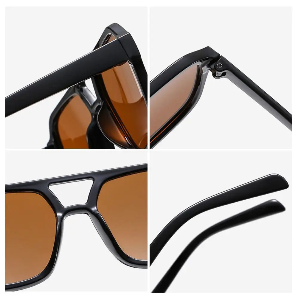 Gafas de Sol Cuadradas Aviador Retro 70s - Marco Grande Estilo Vintage