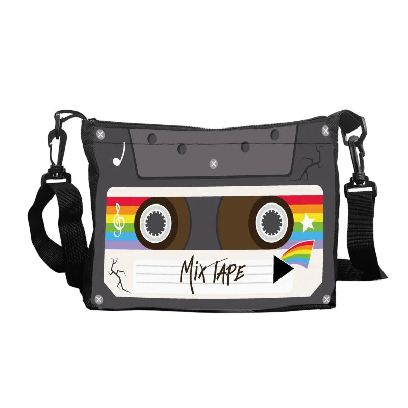 Bolso Bandolera Retro Cassette - Diseño Geométrico Vintage Unisex