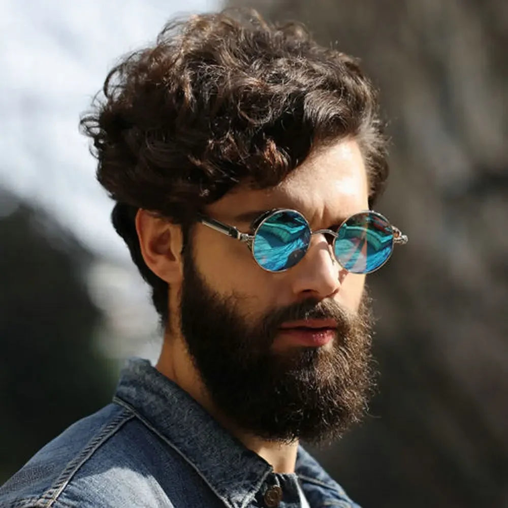Gafas de Sol Steampunk Redondas Metal - Estilo Retro Industrial