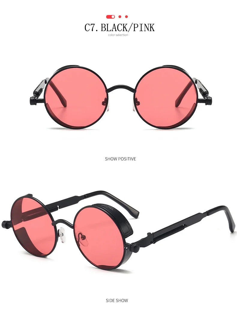 Gafas de Sol Steampunk Redondas Metal - Estilo Retro Industrial