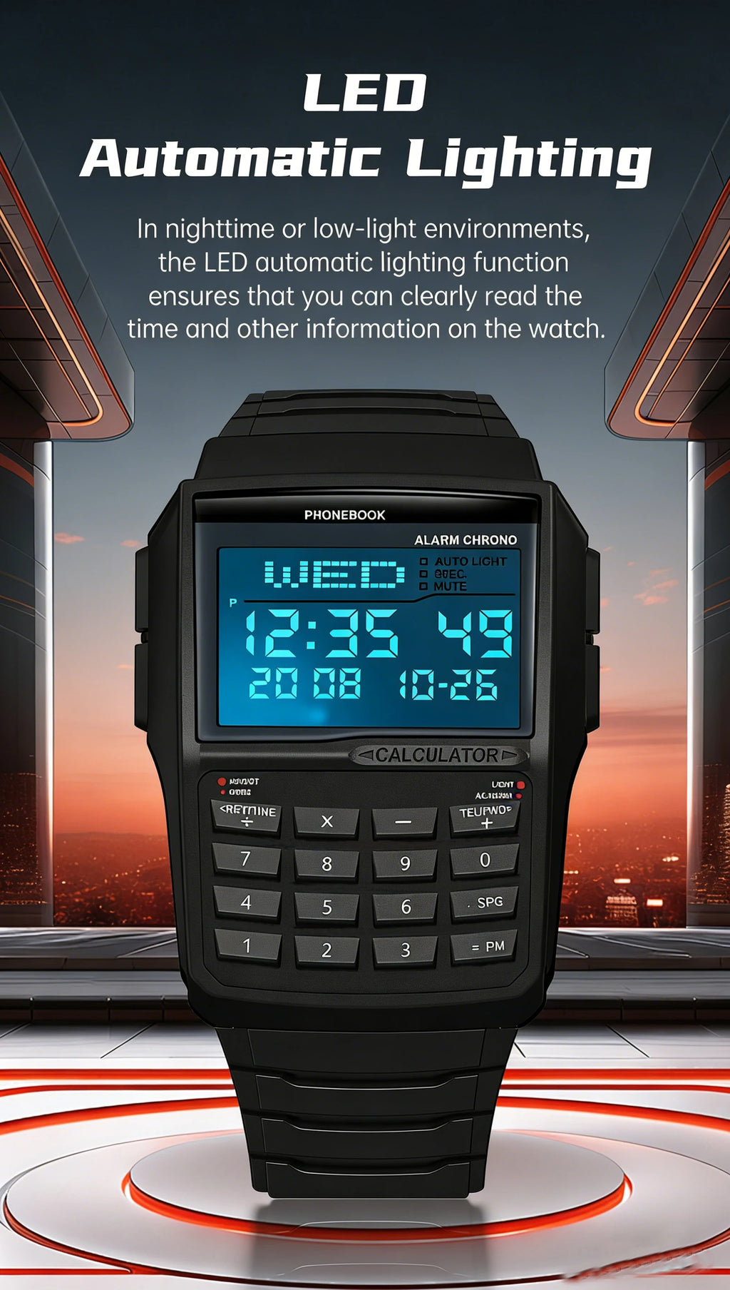 Reloj Calculadora LED Retro - Estilo Deportivo Digital