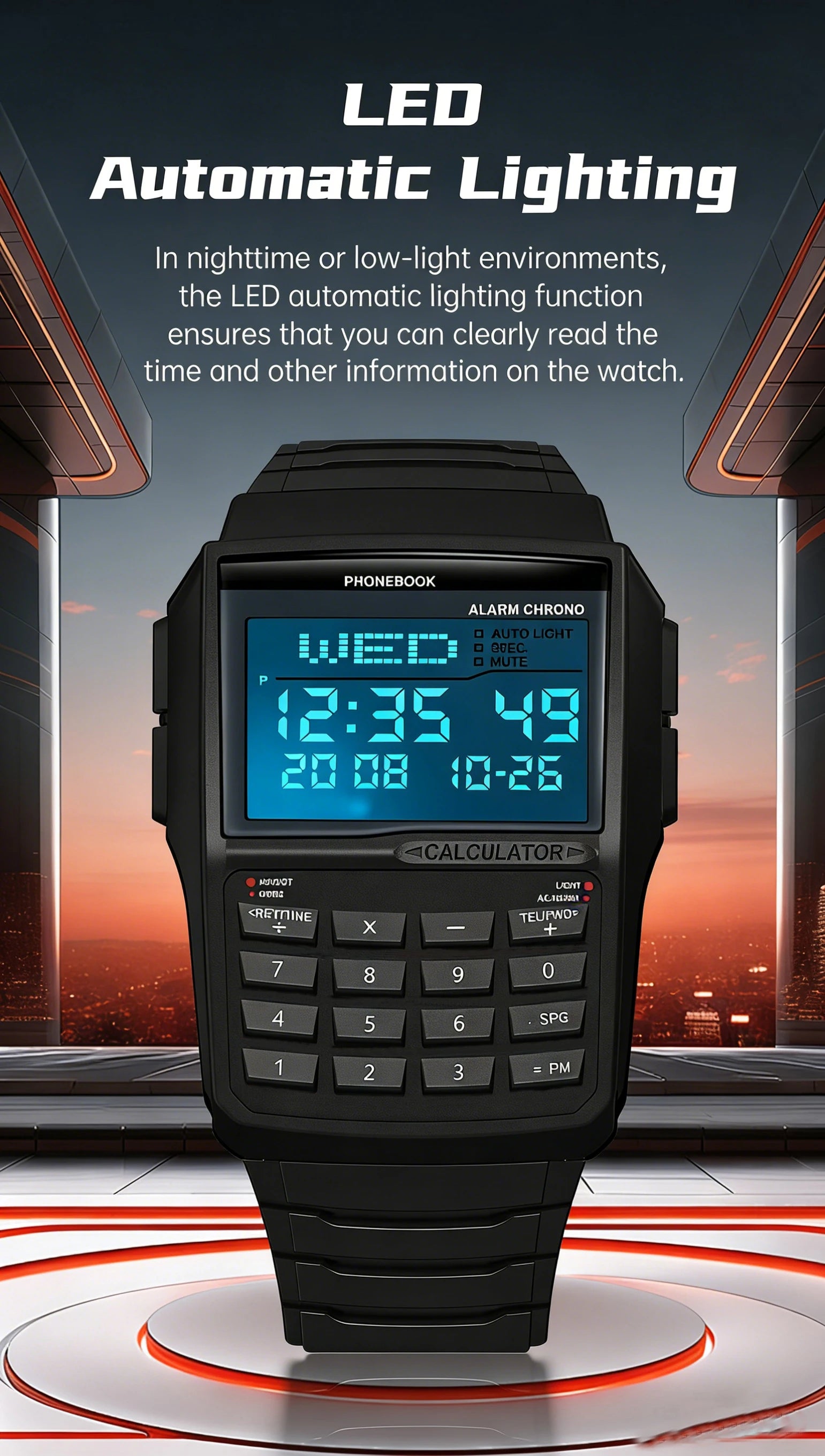 Reloj Calculadora LED Retro - Estilo Deportivo Digital