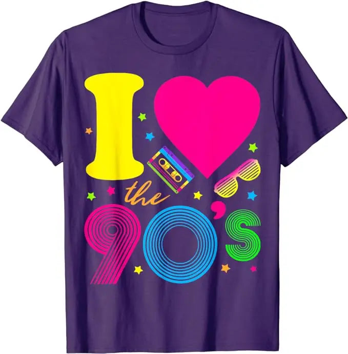 1990's 90s T-Shirt I Heart The Nineties Shirts Retro Style Cute Graphic Outfits Saying Tee Y2k Tops Aunt Mama Birthday Gifts
